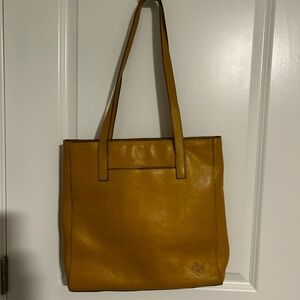 Patricia Nash Viana Tote Leather Brights Mustard Yellow